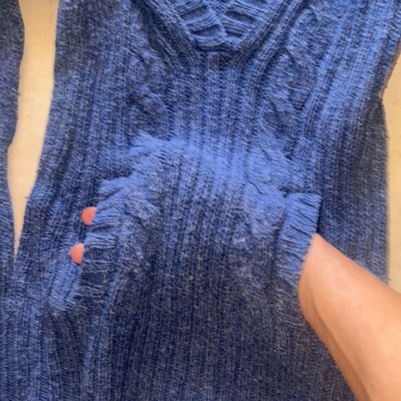 Medium SO WEAR IT DECLARE IT Navy / Indigo Sailors collar knit sweater - Picture 7 of 13